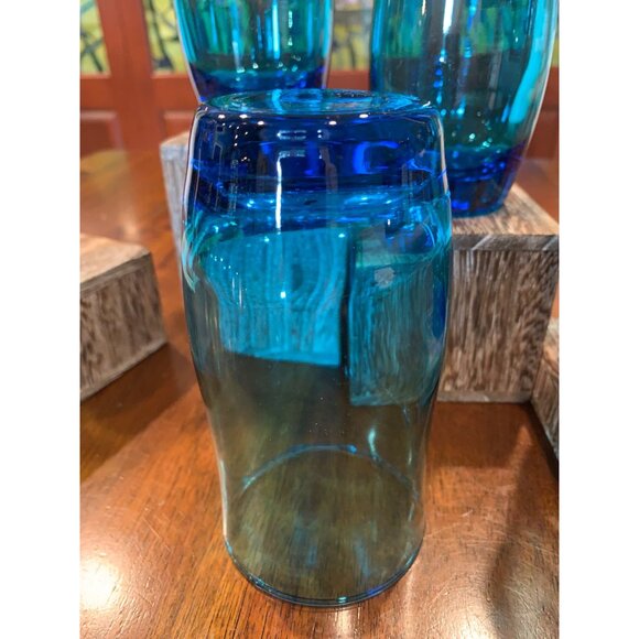 Anchor Hocking Caribbean Blue MCM Water Tumblers - Picture 7 of 9